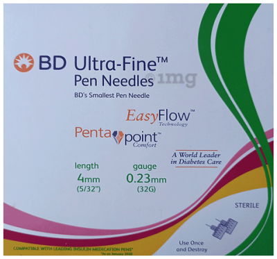 BD Ultra-Fine Pen Needle EasyFlow Technology Penta Point Comfort 4mm 32G