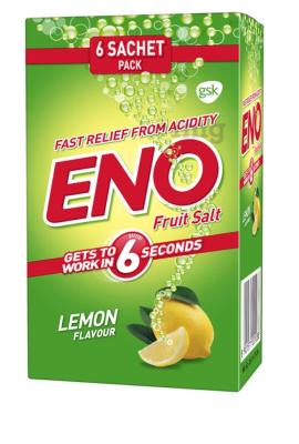 Eno Fruit Salt Sachet | Ayurvedic Acidity Relief Formula (5gm Each) | Flavour Lemon