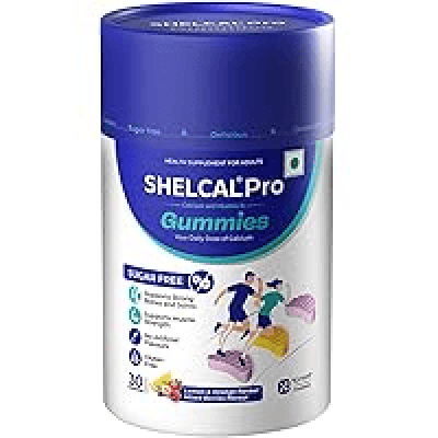 Shelcal Calcium &amp;amp; Vitamin D3 Gummy Lemon and Orange and Mixed Berries Sugar Free
