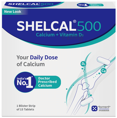 Shelcal 500 Calcium+Vitamin D3 Tablet | For Bones, Joints, Muscles Care | Supports Immunity | Daily Mineral Blend