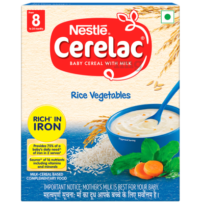 Nestle Cerelac Baby Cereal with Milk from 8 to 24 Months | Rich in Iron | Rice Vegetables
