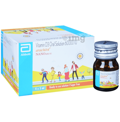 Arachitol Nano Bottle 60K IU Vitamin D3 Oral Solution (5ml each) | Bone, Joint and Muscle Care