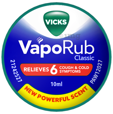 Vicks Vaporub Balm with Menthol, Camphor &amp;amp; Eucalyptus Oil | Relieves 6 Symptoms of Cough &amp;amp; Cold | Goodness of Ayurveda