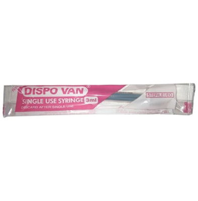 Dispovan Syringe 3ml with Needle 24G