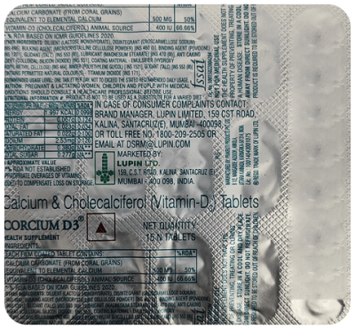 Corcium D3 | Calcium Tablet