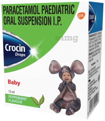 Crocin Baby Paracetamol Paediatric Drops | Flavour Peppermint