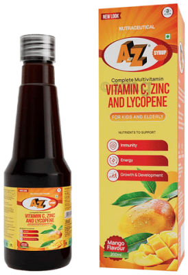 A to Z Multivitamin Syrup for Kids &amp;amp; Adults – Lysine &amp;amp; Vitamin C for Growth, Immunity &amp;amp; Energy | Flavor Mango